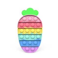 Nette Regenbogen Farbe Karotte Form spiel bord Blase Zappeln Sensorischen Spielzeug