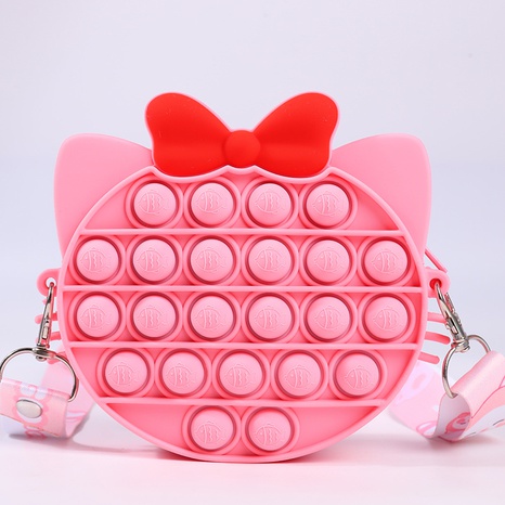 Unisex Small All Seasons Silica Gel Hello Kitty Cute Bowknot Round Zipper Coin Purse's discount tags