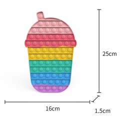 Große Regenbogen Farbe Milchig Tee Tasse Druck Reduktion Spielzeug