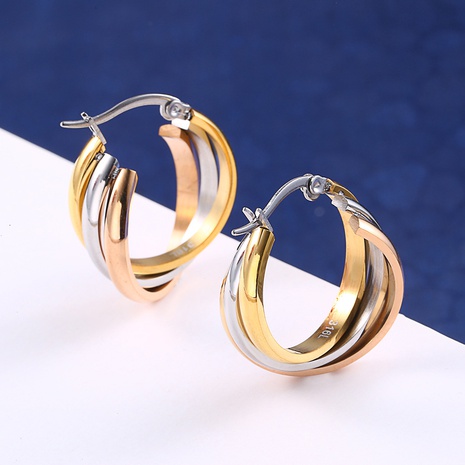 Simple Style Geometric Titanium Steel Drop Earrings Plating Stainless Steel Earrings's discount tags