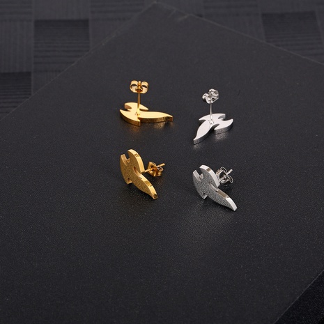 Hip-Hop Flame Titanium Steel Ear Studs Plating Stainless Steel Earrings's discount tags
