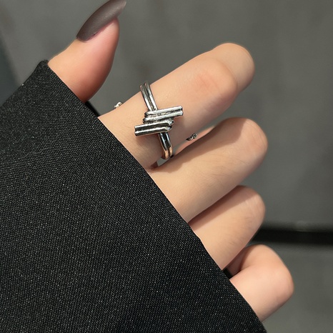Retro Geometric Silver Plated Plating Rings's discount tags
