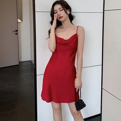 Simple Style Solid Color Polyester Nightdress Above Knee Pajamas