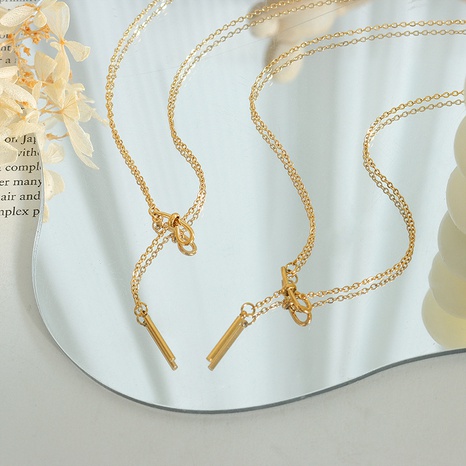 Simple Style Bow Knot Titanium Steel Necklace Plating Stainless Steel Necklaces's discount tags