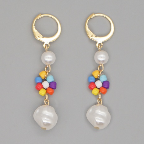 Bohemian Flower Metal Handmade Artificial Pearls Earrings's discount tags