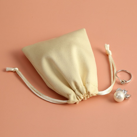 Simple Style Solid Color Faux Fur Drawstring Jewelry Packaging Bags 1 Piece's discount tags