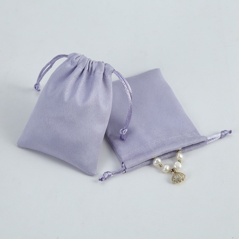 Simple Style Solid Color Cloth Drawstring Jewelry Packaging Bags 1 Piece's discount tags