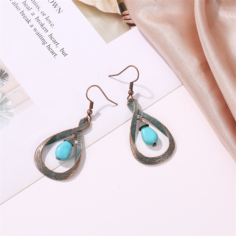 Bohemian Geometric Alloy Plating Turquoise WomenS Drop Earrings 1 Pairpicture5