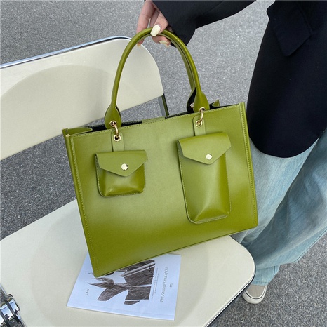 Women'S Large Spring&Summer PU Leather Solid Color Fashion Square Zipper Handbag's discount tags