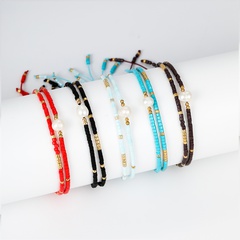 Simple Style Geometric rope Beaded Braid Pearl Bracelets 1 Set
