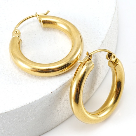 Fashion Geometric Stainless Steel Hoop Earrings Plating Stainless Steel Earrings's discount tags