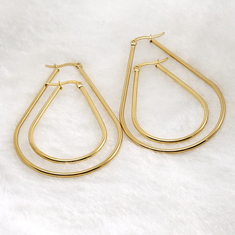 Einfacher Stil Geometrisch Titan Stahl Ohrringe Überzug Edelstahl Ohrringe's discount tags