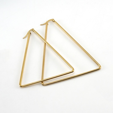 Einfacher Stil Dreieck Geometrisch Rostfreier Stahl Ohrringe Polieren Edelstahl Ohrringe's discount tags