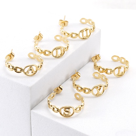 Fashion Letter Titanium Steel Earrings Plating Stainless Steel Earrings's discount tags