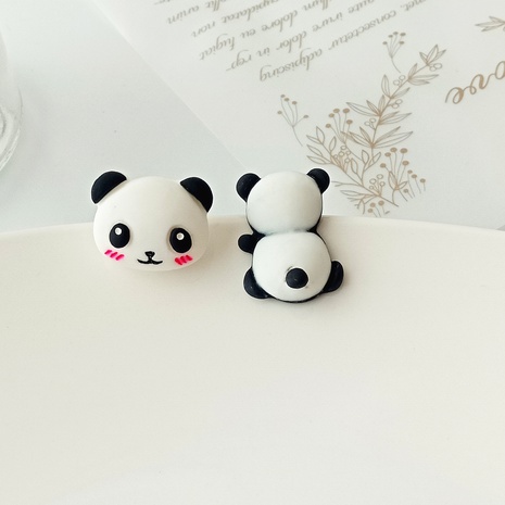 Cute Panda Synthetic Resin Ear Studs's discount tags