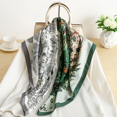 Women'S Elegant Flower Satin Printing Silk Scarves