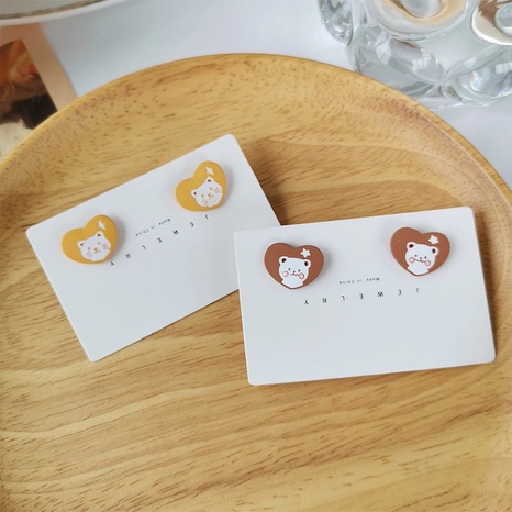 Cute Bear Alloy Stoving Varnish Ear Studs's discount tags