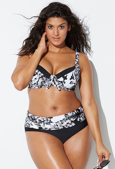 Women'S Ditsy Floral Polyester Plus Size Swimwear's discount tags