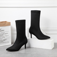 Women'S Fashion Solid Color Point Toe Classic Boots