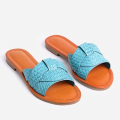 Women'S Fashion Solid Color Round Toe Slides Slippers