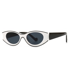 Unisex Retro Solid Color Resin Oval Frame Full Frame Sunglasses