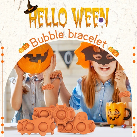 cute Solid Color Halloween Finger Bubble Bracelet Decompression Toy's discount tags