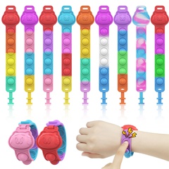 Nette Bunte katze kopf Finger Blase Silikon Armband Dekompression Puzzle Spielzeug