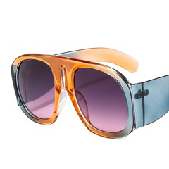 Unisex Fashion Gradient Color Pc Round Frame Full Frame Sunglasses