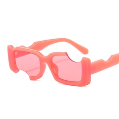 Unisex Fashion Solid Color Ac Square Half Frame Sunglasses