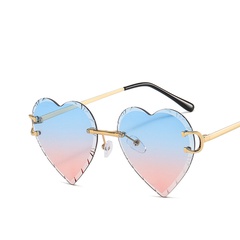 Women'S Fashion Heart Shape Pc Special-Shaped Mirror Frameless Sunglasses