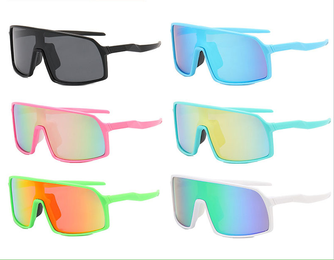 Unisex Sports Gradient Color Pc Square Patchwork Full Frame Sunglassespicture12