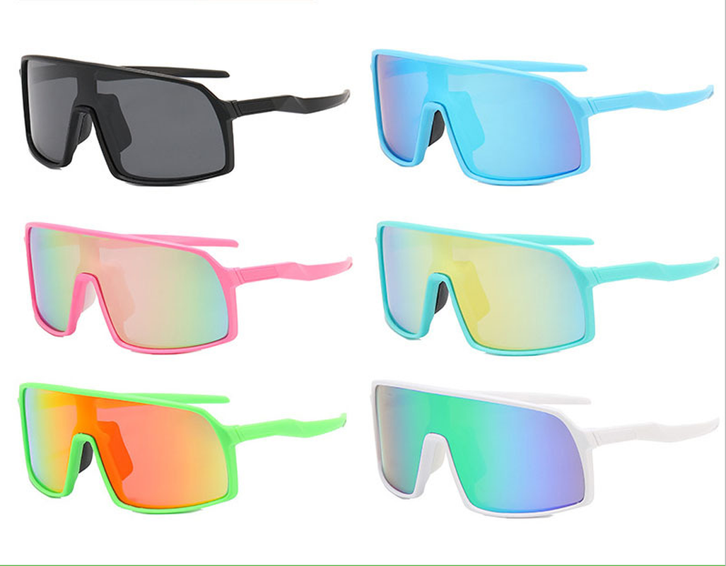Unisex Sports Gradient Color Pc Square Patchwork Full Frame Sunglasses