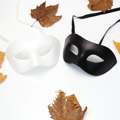 Halloween Solid Color Plastic Masquerade Party Mask's discount tags