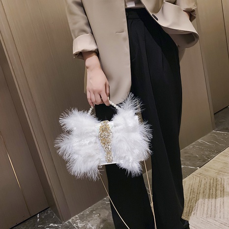 Women'S Small Autumn&Winter Fur Solid Color Streetwear Rhinestone Pearls Square Flip Cover Crossbody Bag's discount tags