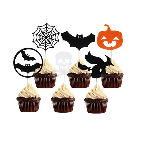 Halloween Géométrique Papier Fête Fournitures de décoration de gâteaux 3 Pièces's discount tags