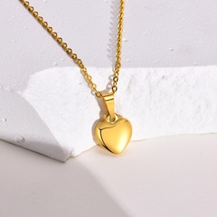 Simple Style Heart Shape Titanium Steel Pendant Necklace Plating Stainless Steel Necklaces