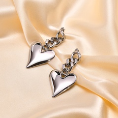 Fashion Heart Shape Stainless Steel Drop Earrings Plating Stainless Steel Earrings 1 Pair