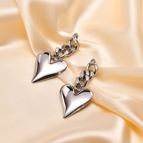 Fashion Heart Shape Stainless Steel Drop Earrings Plating Stainless Steel Earrings 1 Pair's discount tags