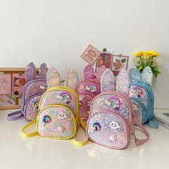 Children's Cartoon Backpack Girls' Kindergarten Mini Rabbit Small Bookbag Baby Sequin Backpack Cute Princess Bag
