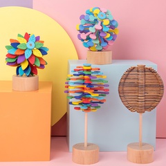 Holz Farbe Rotierenden Lollipop Junge Kinder Frühe Bildung Kognitiven Kreative Spielzeug