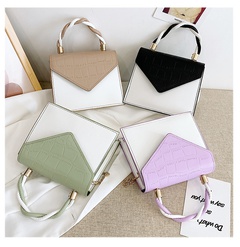 Women'S Medium All Seasons PU Leather Color Block Fashion Square Magnetic Buckle Crossbody Bag