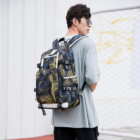 Streetwear Geometric Square Zipper Functional Backpack's discount tags