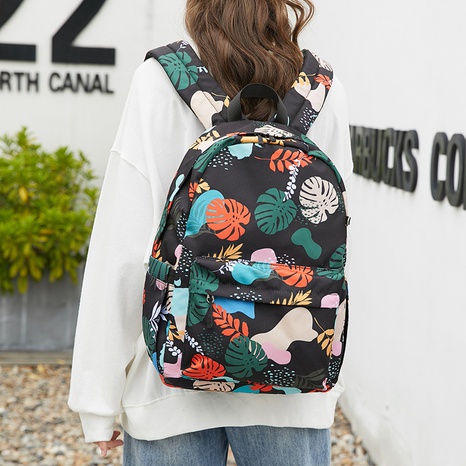 Color Block Square Zipper Functional Backpack's discount tags
