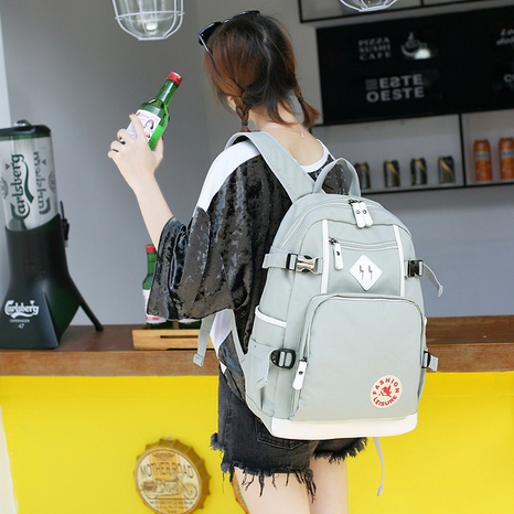 Fashion Solid Color Square Zipper Functional Backpack's discount tags