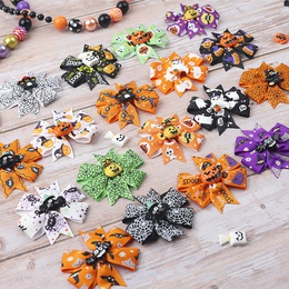 Halloween Funny Halloween Pattern Rib Ribbon Party Hairpinpicture9