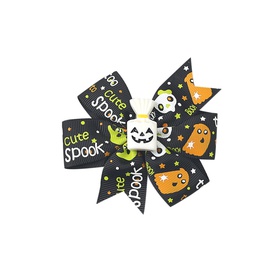 Halloween Funny Halloween Pattern Rib Ribbon Party Hairpinpicture21