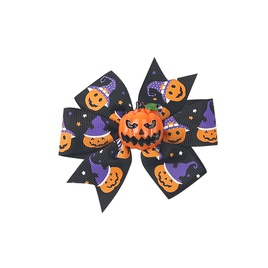 Halloween Funny Halloween Pattern Rib Ribbon Party Hairpinpicture26