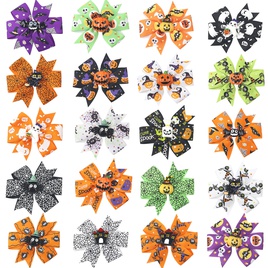 Halloween Funny Halloween Pattern Rib Ribbon Party Hairpinpicture27
