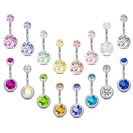 Fashion Geometric Mixed materials Rhinestone Belly Ring 1 Set's discount tags