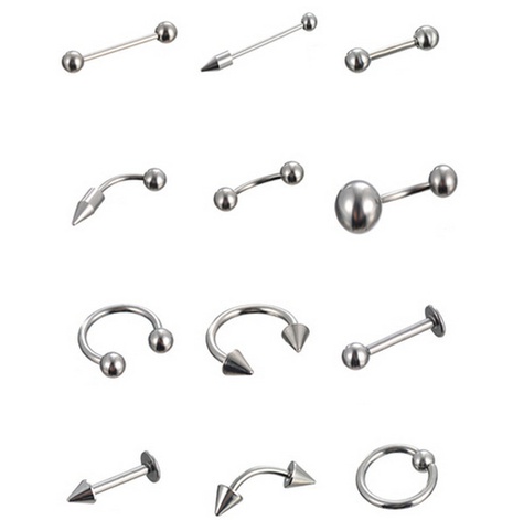 Fashion C Shape Metal Plating Eyebrow Nails Belly Ring Nose Ring 1 Set's discount tags